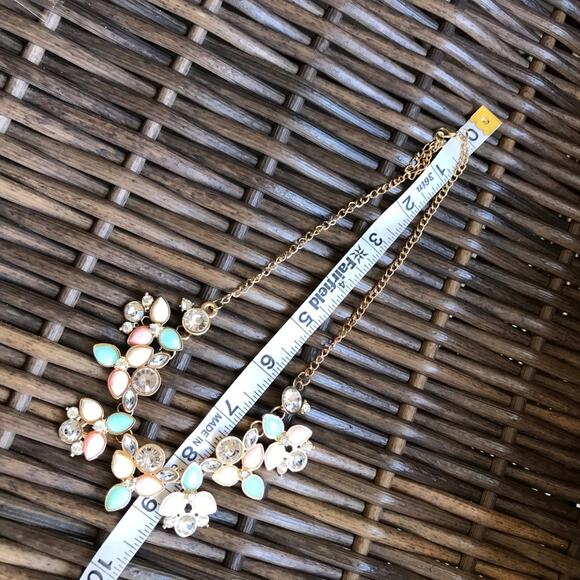 Seafoam Aqua Teal Pink Cream Statement Necklace NEW - Picture 6 of 6